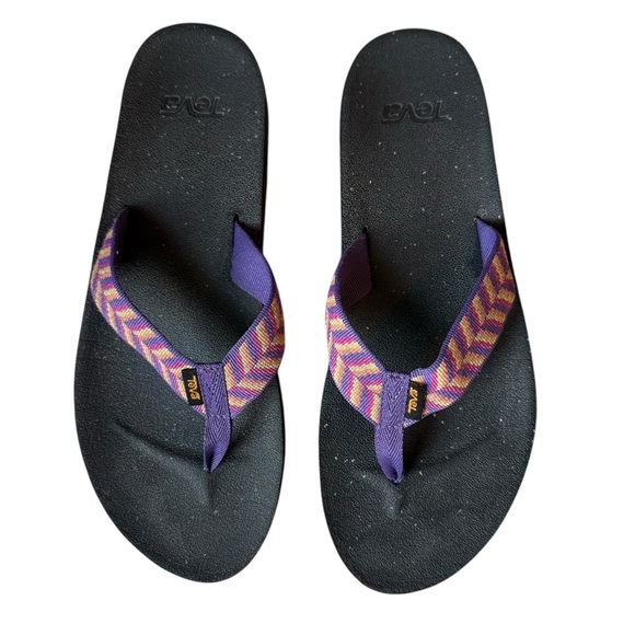 Teva ReFlip Flip Flop Sandals Retro Geometric Inperial Palaca Women's Sz 11 - Picture 2 of 8